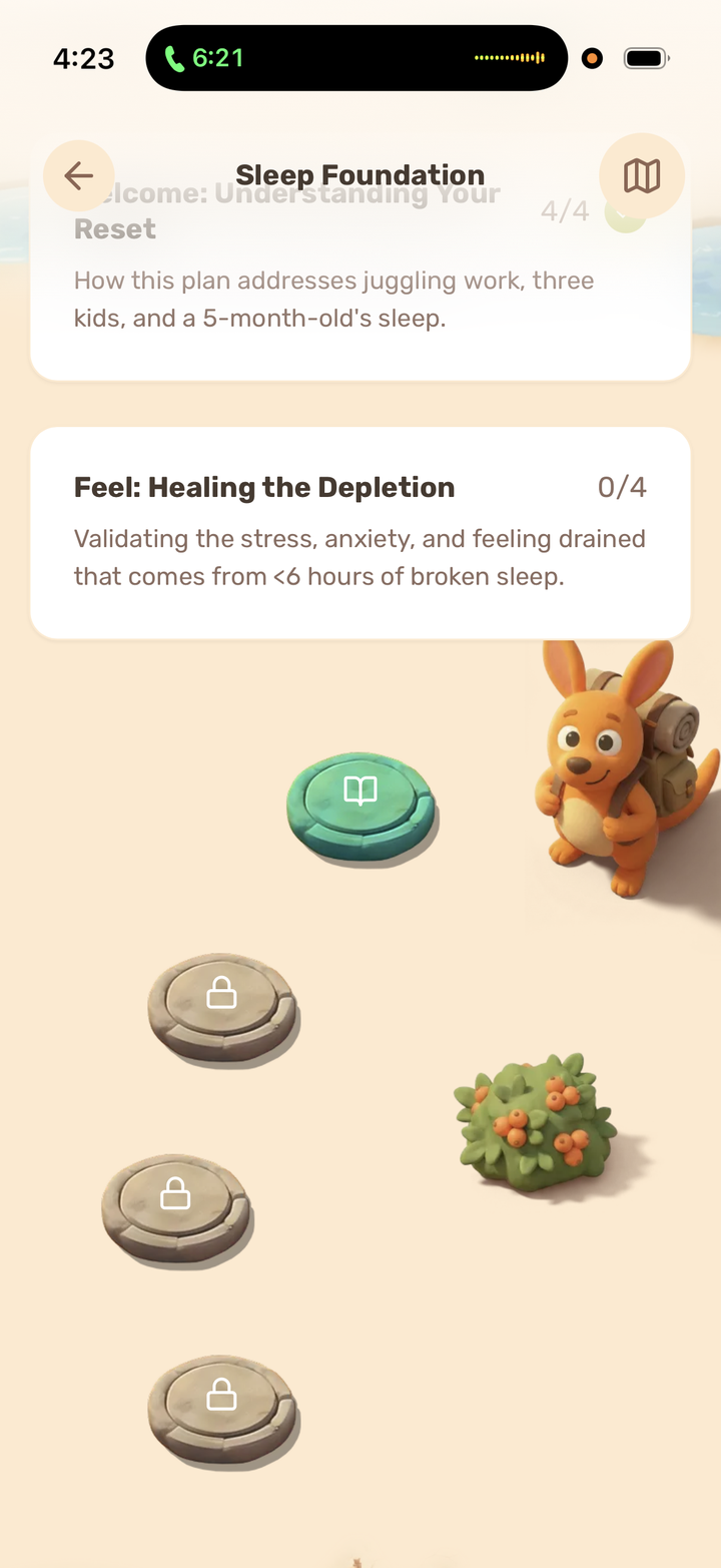 Sleep foundation lesson path screen